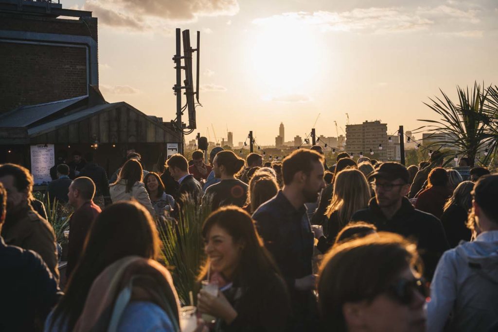 Sunset vibes on the roof of the Bussey Building